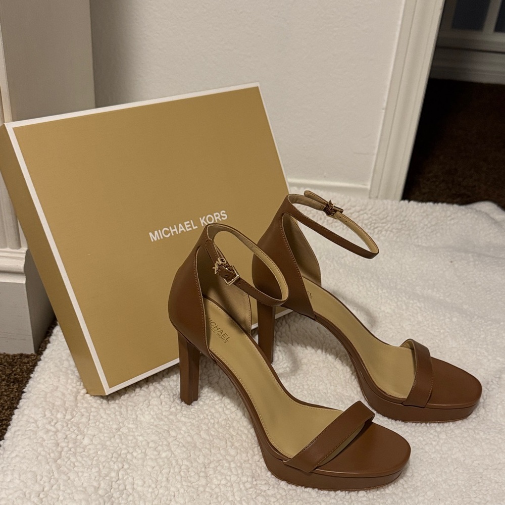 Michael Kors Tan Ankle Strap Heels